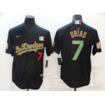 Men's Los Angeles Dodgers #7 Julio Urias Black With Los Angeles Green Mexico 2020 World Series Stitched MLB Jersey