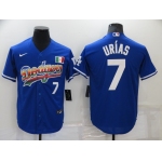 Men's Los Angeles Dodgers #7 Julio Urias Blue Stitched MLB Cool Base Nike Fashion Jersey