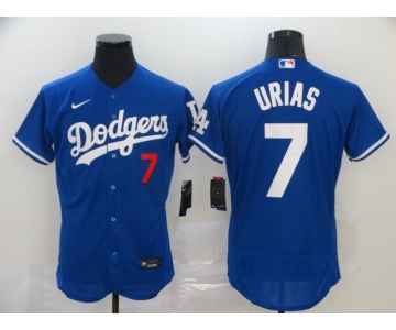 Men's Los Angeles Dodgers #7 Julio Urias Blue Stitched MLB Flex Base Nike Jersey