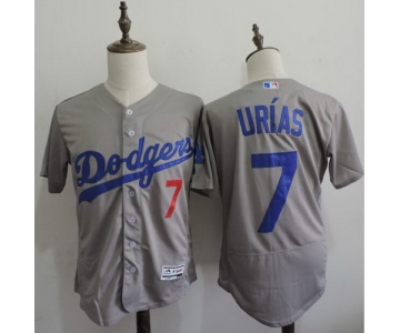 Men's Los Angeles Dodgers #7 Julio Urias Gray 2016 Flexbase Majestic Baseball Jersey