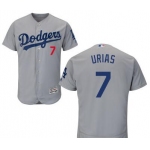 Men's Los Angeles Dodgers #7 Julio Urias Gray Cool Base Majestic Baseball Jersey
