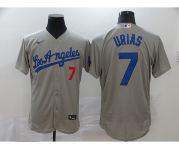 Men's Los Angeles Dodgers #7 Julio Urias Gray Stitched MLB Flex Base Nike Jersey