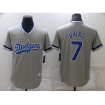 Men's Los Angeles Dodgers #7 Julio Urias Grey Stitched Baseball Jersey