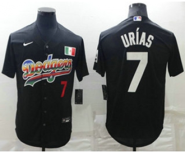 Men's Los Angeles Dodgers #7 Julio Urias Red With Red Stitched MLB Cool Base Nike Fashion Jersey