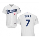 Men's Los Angeles Dodgers #7 Julio Urias White Home Cool Base Majestic Baseball Jersey