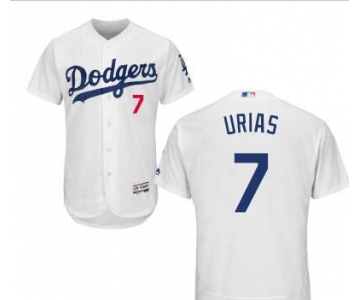 Men's Los Angeles Dodgers #7 Julio Urias White Home Cool Base Majestic Baseball Jersey