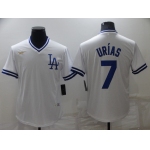 Men's Los Angeles Dodgers #7 Julio Urias White Stitched Baseball Jersey