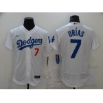 Men's Los Angeles Dodgers #7 Julio Urias White Stitched MLB Flex Base Jersey