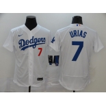 Men's Los Angeles Dodgers #7 Julio Urias White Stitched MLB Flex Base Nike Jersey