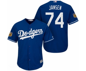 Men's Los Angeles Dodgers #74 Kenley Jansen Royal Blue 2017 Spring Training Stitched MLB Majestic Cool Base Jersey