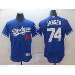 Men's Los Angeles Dodgers 74 Kenley Jansen Royal Flexbase Jersey