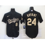 Men's Los Angeles Dodgers #8 #24 Kobe Bryant Black Fashion Stitched MLB Cool Base Nike Jersey