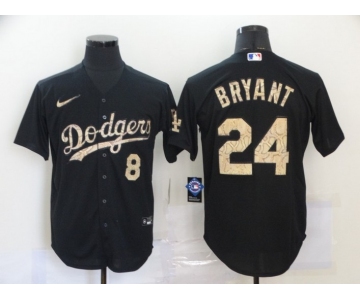 Men's Los Angeles Dodgers #8 #24 Kobe Bryant Black Fashion Stitched MLB Cool Base Nike Jersey