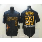 Men's Los Angeles Dodgers #8 #24 Kobe Bryant Black With Lakers Cool Base Stitched MLB Fashion Jerseys