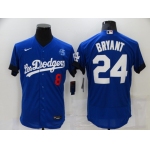 Men's Los Angeles Dodgers #8 #24 Kobe Bryant Blue 2021 City Connect Flex Base Stitched Jersey