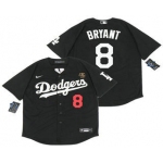 Men's Los Angeles Dodgers #8 Kobe Bryant Black With KB Patch Stitched MLB Cool Base Nike Jersey