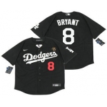 Men's Los Angeles Dodgers #8 Kobe Bryant Black With KB Patch Stitched MLB Cool Base Nike Jersey