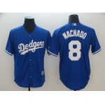 Men's Los Angeles Dodgers #8 Manny Machado Royal Cool Base Jersey