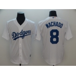 Men's Los Angeles Dodgers #8 Manny Machado White Cool Base Jersey