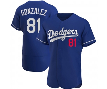 Men's Los Angeles Dodgers #81 Victor Gonzalez Authentic Royal Alternate Nike Jersey