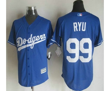 Men's Los Angeles Dodgers #99 Hyun-Jin Ryu Alternate Blue 2015 MLB Cool Base Jersey
