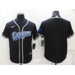 Men's Los Angeles Dodgers Blank Black Blue Name Stitched MLB Cool Base Nike Jersey