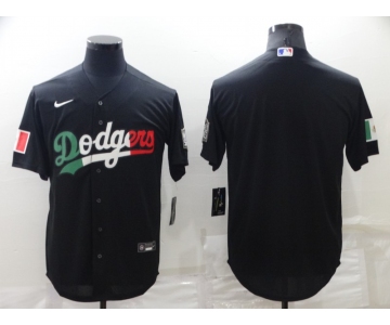 Men's Los Angeles Dodgers Blank Black Mexico 2020 World Series Cool Base Nike Jersey