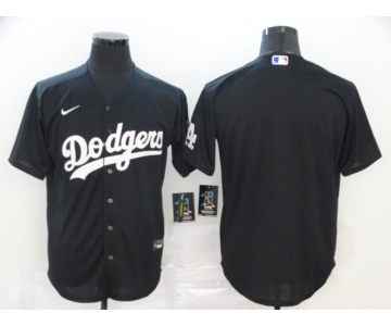 Men's Los Angeles Dodgers Blank Black Stitched MLB Cool Base Nike Jersey