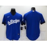 Men's Los Angeles Dodgers Blank Blue 2021 City Connect Cool Base Stitched Jersey