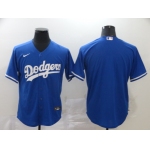 Men's Los Angeles Dodgers Blank Blue Stitched MLB Cool Base Nike Jersey