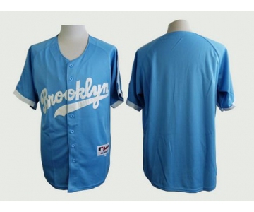 Men's Los Angeles Dodgers Blank Brooklyn Blue Majestic Jersey