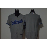 Men's Los Angeles Dodgers Blank Gray Stitched MLB Flex Base Nike Jersey