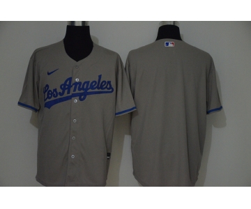 Men's Los Angeles Dodgers Blank Gray With Los Stitched MLB Cool Base Nike Jersey
