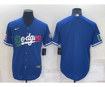 Men's Los Angeles Dodgers Blank Royal Cool Base Stitched Baseball Jersey