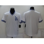 Men's Los Angeles Dodgers Blank White Cooperstown Collection Stitched MLB Throwback Jersey