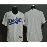 Men's Los Angeles Dodgers Blank White Stitched MLB Flex Base Nike Jersey