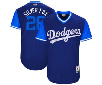 Men's Los Angeles Dodgers Chase Utley Silver Fox Majestic Royal 2017 Players Weekend Authentic Jersey