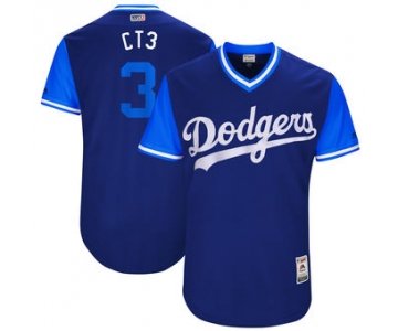 Men's Los Angeles Dodgers Chris Taylor CT3 Majestic Royal 2017 Players Weekend Authentic Jersey