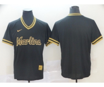 Men Miami Marlins Blank Black gold Game Nike 2022 MLB Jersey