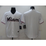 Men Miami Marlins Blank White Game Nike MLB Jerseys