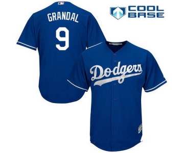 Men's Los Angeles Dodgers #9 Yasmani Grandal Royal Blue Alternate Stitched MLB Majestic Cool Base Jersey