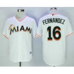 Men's Miami Marlins #16 Jose Fernandez White Home Stitched MLB Majestic Cool Base Jersey