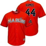 Men's Miami Marlins #44 A.J. Ramos Orange 2017 All-Star Patch Stitched MLB Majestic Cool Base Jersey