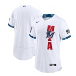 Men's Miami Marlins Blank 2021 White All-Star Flex Base Stitched MLB Jersey