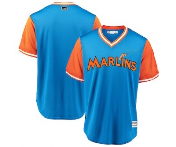 Men's Miami Marlins Blank Majestic Light Blue 2018 Players' Weekend Team Cool Base Jersey