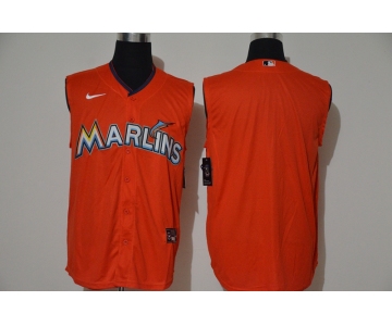 Men's Miami Marlins Blank Orange 2020 Cool and Refreshing Sleeveless Fan Stitched MLB Nike Jersey