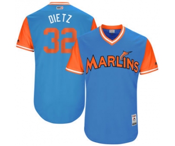 Men's Miami Marlins Derek Dietrich Dietz Majestic Blue 2017 Players Weekend Authentic Jersey