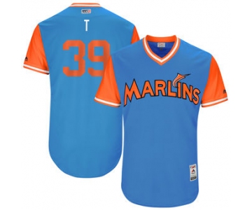 Men's Miami Marlins JT Riddle T Majestic Blue 2017 Players Weekend Authentic Jersey
