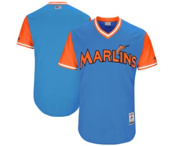 Men's Miami Marlins Majestic Royal 2017 Players Weekend Authentic Team Jersey