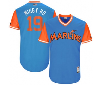 Men's Miami Marlins Miguel Rojas Miggy-Ro Majestic Blue 2017 Players Weekend Authentic Jersey